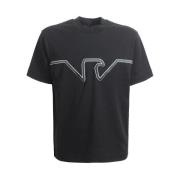 Zwart T-shirt met borstprint Emporio Armani , Black , Heren