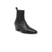 Zwarte Leren Enkellaarzen Copenhagen Shoes , Black , Dames