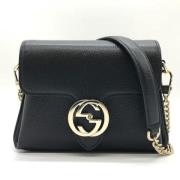 Pre-owned Leather shoulder-bags Gucci Vintage , Black , Dames