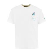 Geborduurde Crew Neck T-shirt MC2 Saint Barth , White , Heren