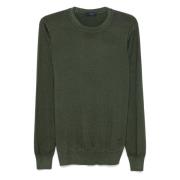 Groene Sweater Girocollo Fay , Green , Heren