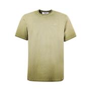 Groene Crew-neck T-shirt met Logo Msgm , Green , Heren