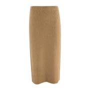 Elegante Mohair Pencil Rok Fabiana Filippi , Brown , Dames