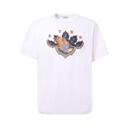 Wit Crew-neck T-shirt met Print Etro , White , Heren