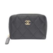 Pre-owned Canvas wallets Chanel Vintage , Black , Dames