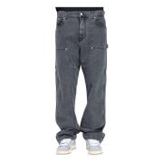 Cargo Jeans met meerdere zakken Garment Workshop , Black , Heren