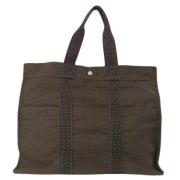 Pre-owned Canvas totes Hermès Vintage , Gray , Dames