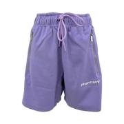 Casual Bermuda Shorts met Logo Print Charles Design , Purple , Dames