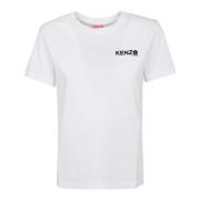 Wit Logo Print T-Shirt Kenzo , White , Dames