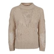 Witte Wolmix Top Aw24 Ermanno Scervino , Beige , Dames