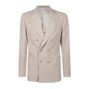 Dubbelbreasted jas Fw23 Eleventy , Beige , Heren