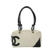 Pre-owned Leather chanel-bags Chanel Vintage , White , Dames