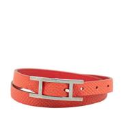 Pre-owned Leather bracelets Hermès Vintage , Pink , Dames