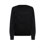 Jersey Pullover voor Mannen Armani , Black , Heren