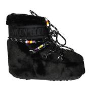 Faux Fur Beads Iconic Lage Laarzen Moon Boot , Black , Dames