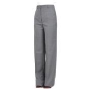 Grijze Gestreepte Wijde Pijp Broek Max Mara , Gray , Dames