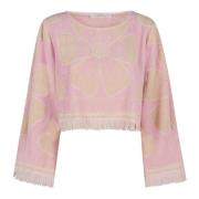 Terry Cloth Lange Mouw Crop Top Zimmermann , Pink , Dames