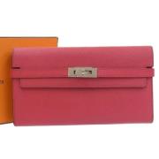 Pre-owned Leather wallets Hermès Vintage , Pink , Dames