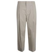 Beige Katoen-Zijde Broek Bottega Veneta , Gray , Dames