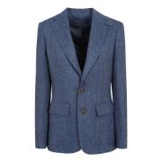 Blauwe Blazer Damesmode Aw24 Ralph Lauren , Blue , Dames