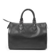 Pre-owned Leather handbags Louis Vuitton Vintage , Black , Dames