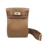 Pre-owned Leather shoulder-bags Hermès Vintage , Brown , Dames