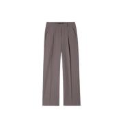 Elegante Wideleg Broek in Techno-Crêpe Luisa Cerano , Beige , Dames