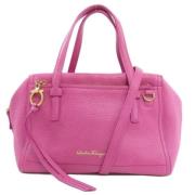 Pre-owned Leather handbags Salvatore Ferragamo Pre-owned , Pink , Dame...