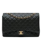 Pre-owned Leather shoulder-bags Chanel Vintage , Black , Dames