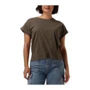 Grijze Korte T-shirt met Stijl Modström , Gray , Dames