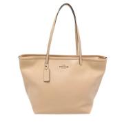 Pre-owned Leather handbags Coach Pre-owned , Beige , Dames