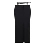 Gebelte Crepe Midi Rok The Attico , Black , Dames