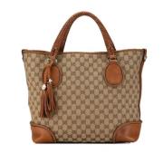 Pre-owned Canvas totes Gucci Vintage , Beige , Dames