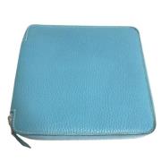 Pre-owned Leather pouches Hermès Vintage , Blue , Dames