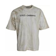 Off-White Logo Katoenen T-Shirt Dolce & Gabbana , White , Heren