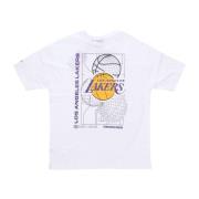 NBA Lakers Grafisch T-shirt Wit/Zwart New Era , White , Heren