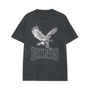 Retro Eagle Tee Klassieke Stijl Anine Bing , Black , Dames