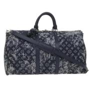 Pre-owned Canvas handbags Louis Vuitton Vintage , Black , Dames