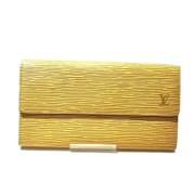 Pre-owned Leather wallets Louis Vuitton Vintage , Yellow , Dames