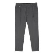 Grijze Riviera Wollen Broek Low Brand , Gray , Heren