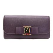 Pre-owned Leather wallets Salvatore Ferragamo Pre-owned , Purple , Dam...