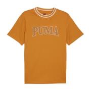 Grafische Squad Katoenen T-shirt Oranje Puma , Orange , Heren