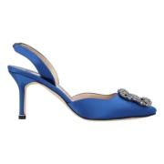 Leather heels Manolo Blahnik , Blue , Dames