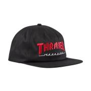 Tweekleurige Platte Klep Pet Zwart/Rood/Wit Thrasher , Black , Unisex