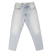 Klassieke knie denim herenjeans Amish , Blue , Heren