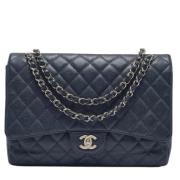 Pre-owned Leather chanel-bags Chanel Vintage , Blue , Dames