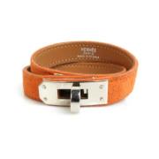 Pre-owned Leather bracelets Hermès Vintage , Orange , Dames