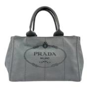 Pre-owned Canvas prada-bags Prada Vintage , Gray , Dames