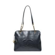 Pre-owned Leather shoulder-bags Chanel Vintage , Black , Dames