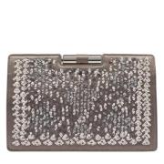 Pre-owned Satin clutches Yves Saint Laurent Vintage , Gray , Dames